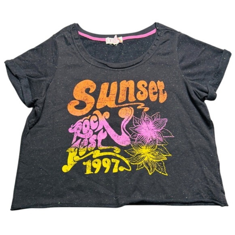 OP Y2K Sunset Rock 1997 Crop Top XXL Retro Skater Tee